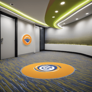 Tapis logo forme spéciale