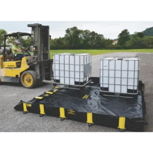 Bac de rétention souple pliable avec équerres