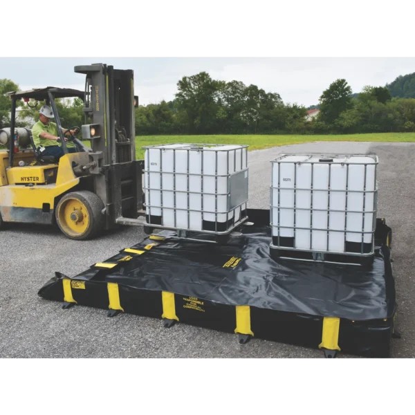 Bac de rétention souple pliable avec équerres