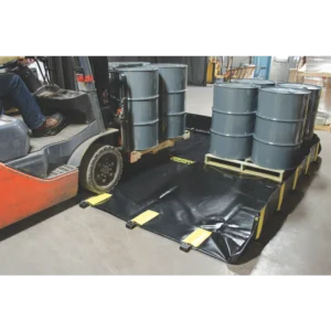 Bac de rétention souple pliable avec équerres