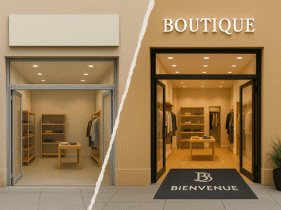 Boutique sans image de marque vs boutique avec image de marque