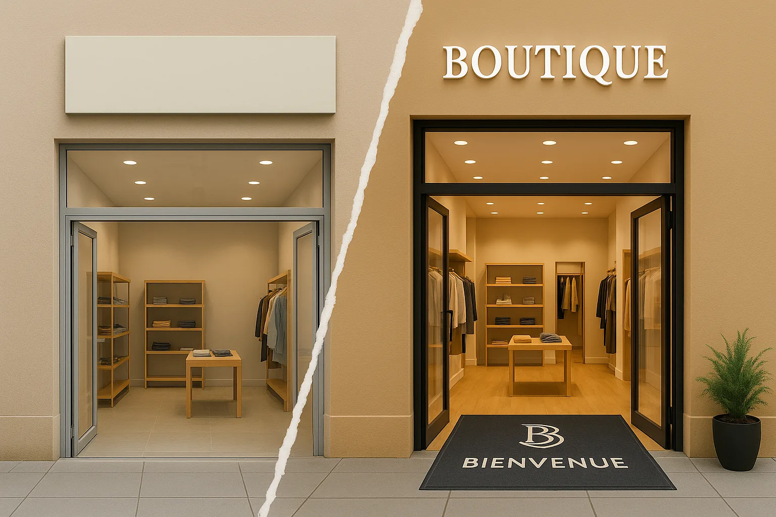 Boutique sans image de marque vs boutique avec image de marque