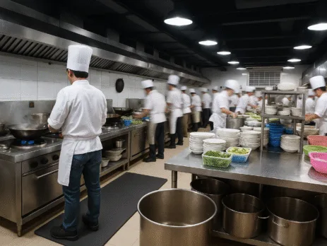 Travail Debout : Tapis antifatigue egornomique dans un restaurant